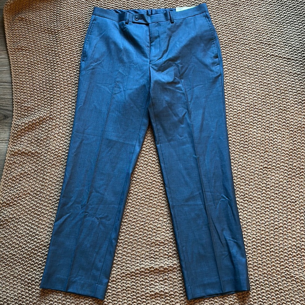 Calvin Klein Blue Slim Fit Dress Pants